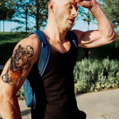 MAYCREATE® Temporary Tattoo Sticker For Men Tiger Lion Tattoo Stickers Beast on Arm Waterproof Large Tattoos Sticker Set MAYCREATE® Temporary Tattoo Sticker For Men Tiger Lion Tattoo Stickers Beast on Arm Waterproof Large Tattoos Sticker Set